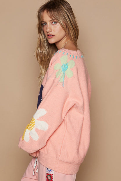 POL V-Neck Long Sleeve Flower Fringe Sweater Tops/Jackets/Sweaters Clothing Tops POL Ship from USA TikTok Trendsi USPS Walmart Trendsi https://www.cyberehub.com