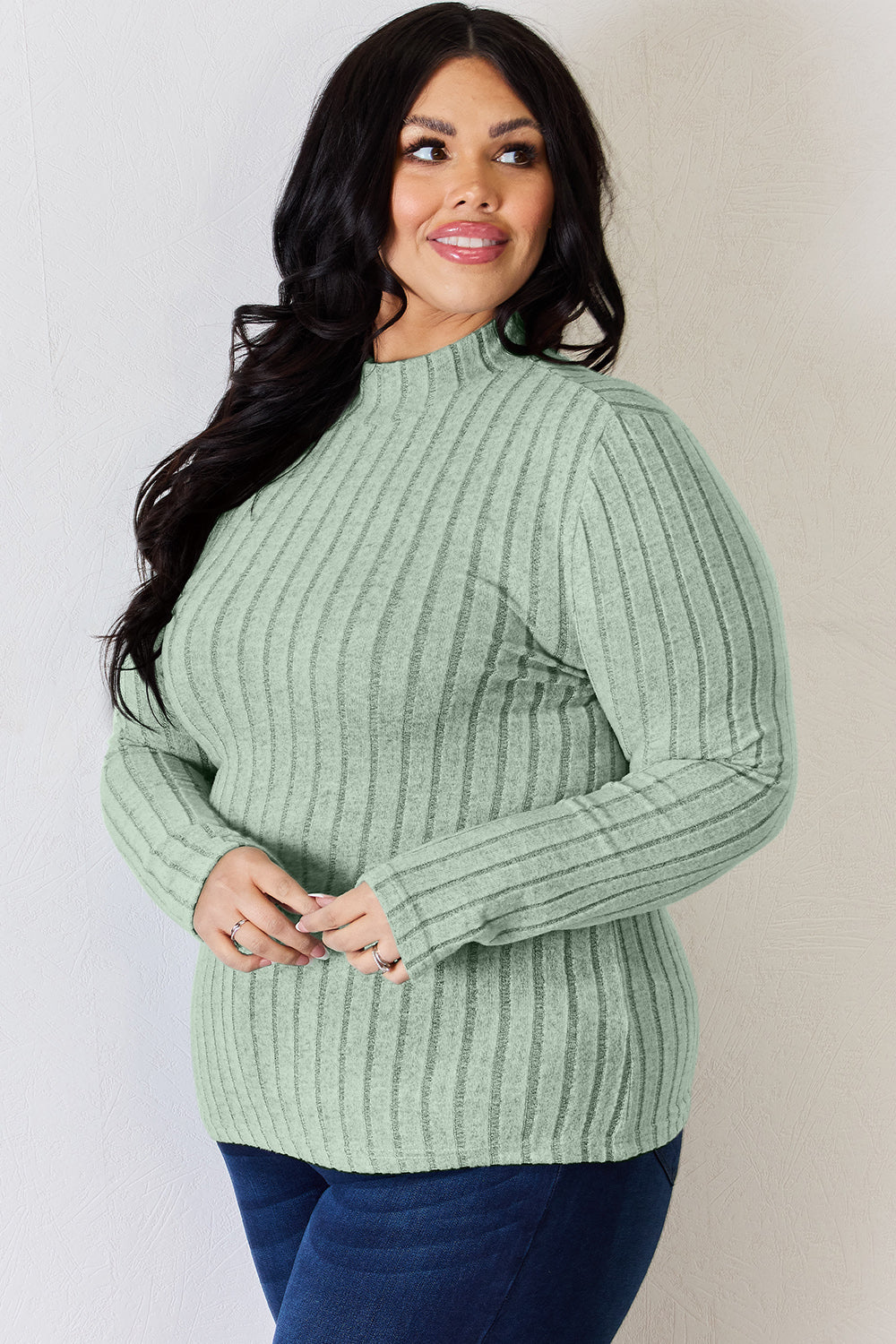 Basic Bae Full Size Ribbed Mock Neck Long Sleeve T-Shirt Apparel/Tops Basic Bae Ship from USA TikTok Tops Trendsi USPS Walmart Walmart Apparel Trendsi https://www.cyberehub.com