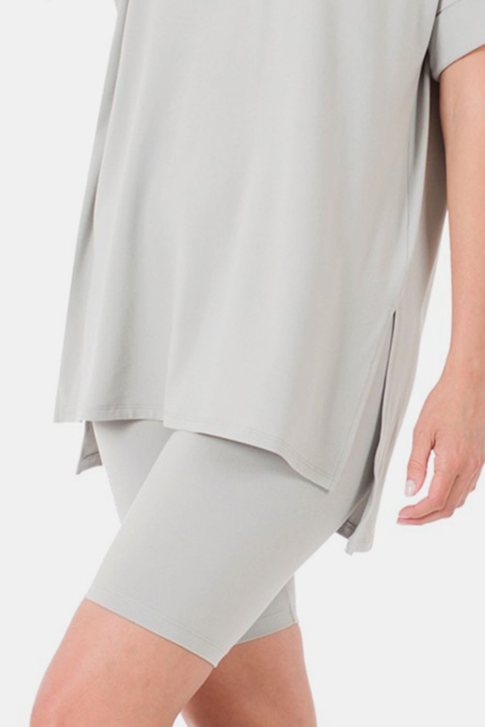 Zenana Full Size V-Neck Short Sleeve Slit T-Shirt and Shorts Set Tops/Jackets/Sweaters Clothing Tops Ship from USA TikTok Trendsi USPS Walmart Zenana Trendsi https://www.cyberehub.com