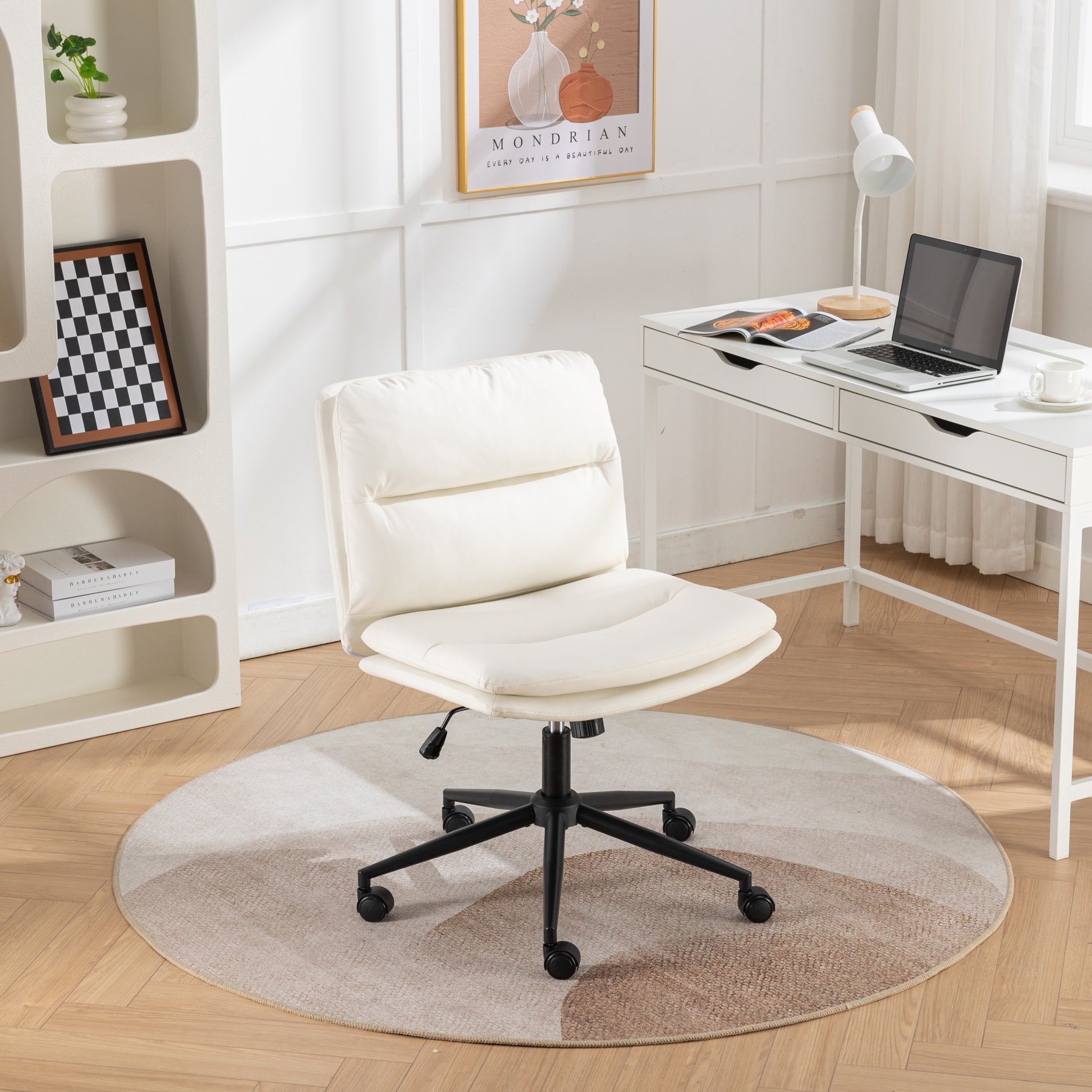 Bizerte Adjustable Swivel Criss-Cross Chair, Wide Seat/ Office Chair /Vanity Chair, White Furniture Giga GNJ Home Home & Garden Home Goods Walmart Giga https://www.cyberehub.com