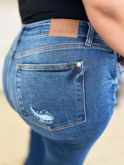Judy Blue Full Size Mid Rise Distressed Raw Hem Jeans Bottoms Bottoms Clothing Judy Blue Ship from USA Women Trendsi https://www.cyberehub.com