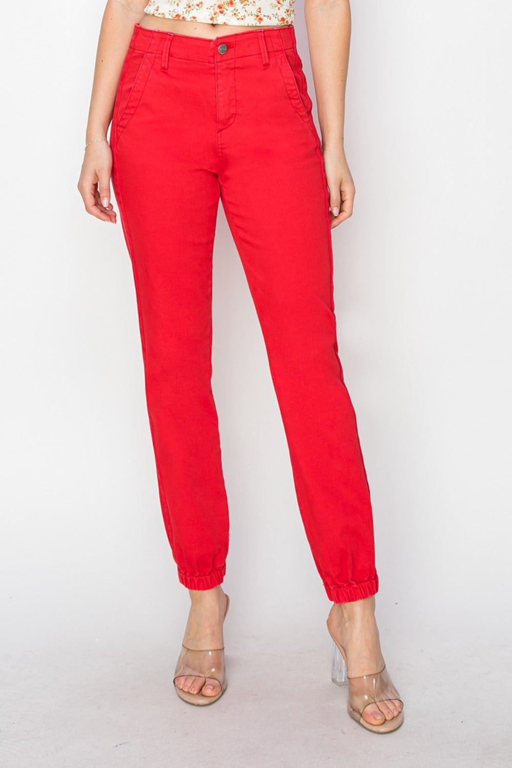 RISEN Full Size High Waisted Jogger Jeans Scarlet Bottoms Bottoms Clothing RISEN Ship from USA Women Trendsi https://www.cyberehub.com