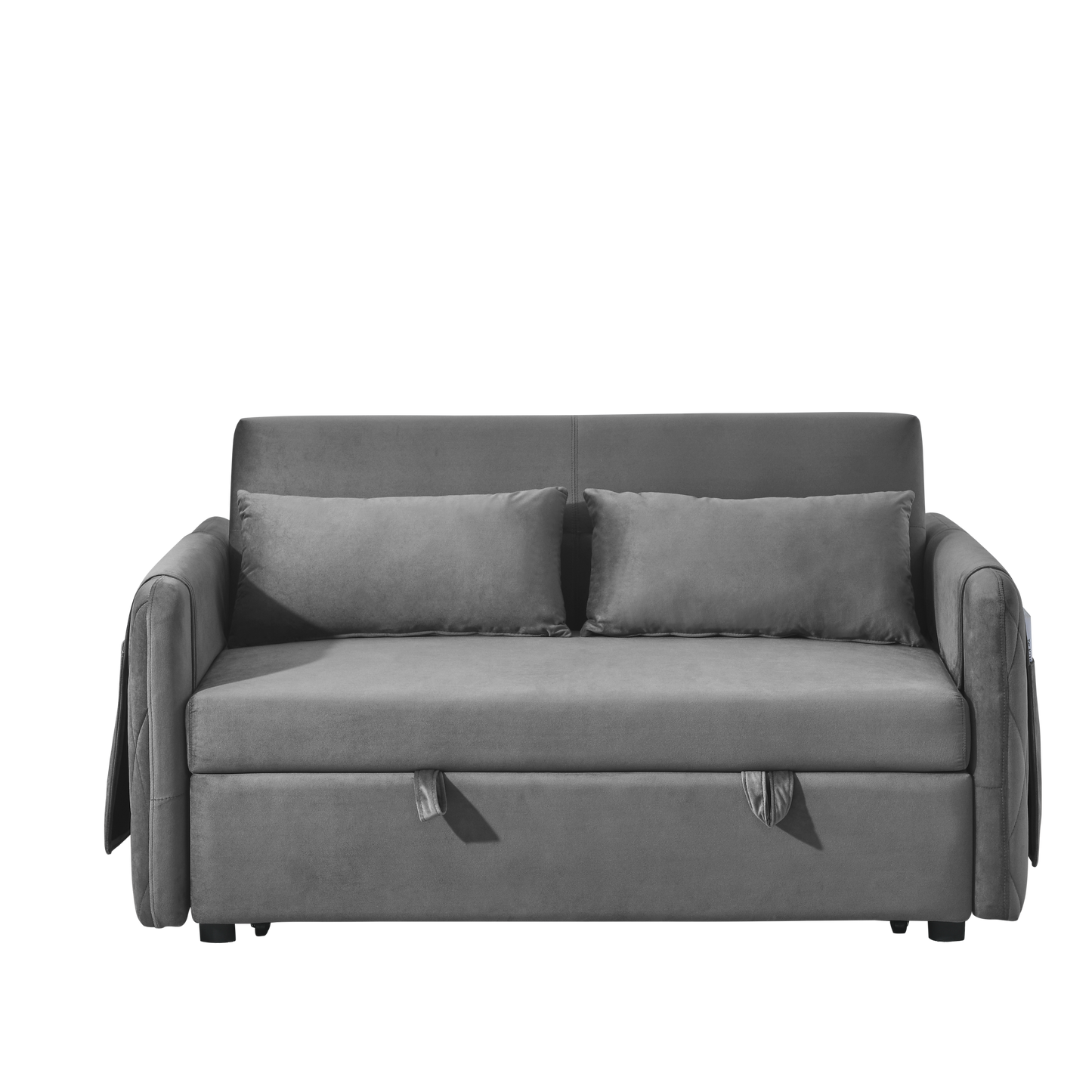 55" Modern Convertible Sofa Bed with 2 Detachable Arm Pockets, Velvet Loveseat Sofa with Pull Out Bed, 2 Pillows and Living Room Adjustable Backrest, Grid Design Armrests Giga GNJ Home Home & Garden Sofa Walmart Giga https://www.cyberehub.com