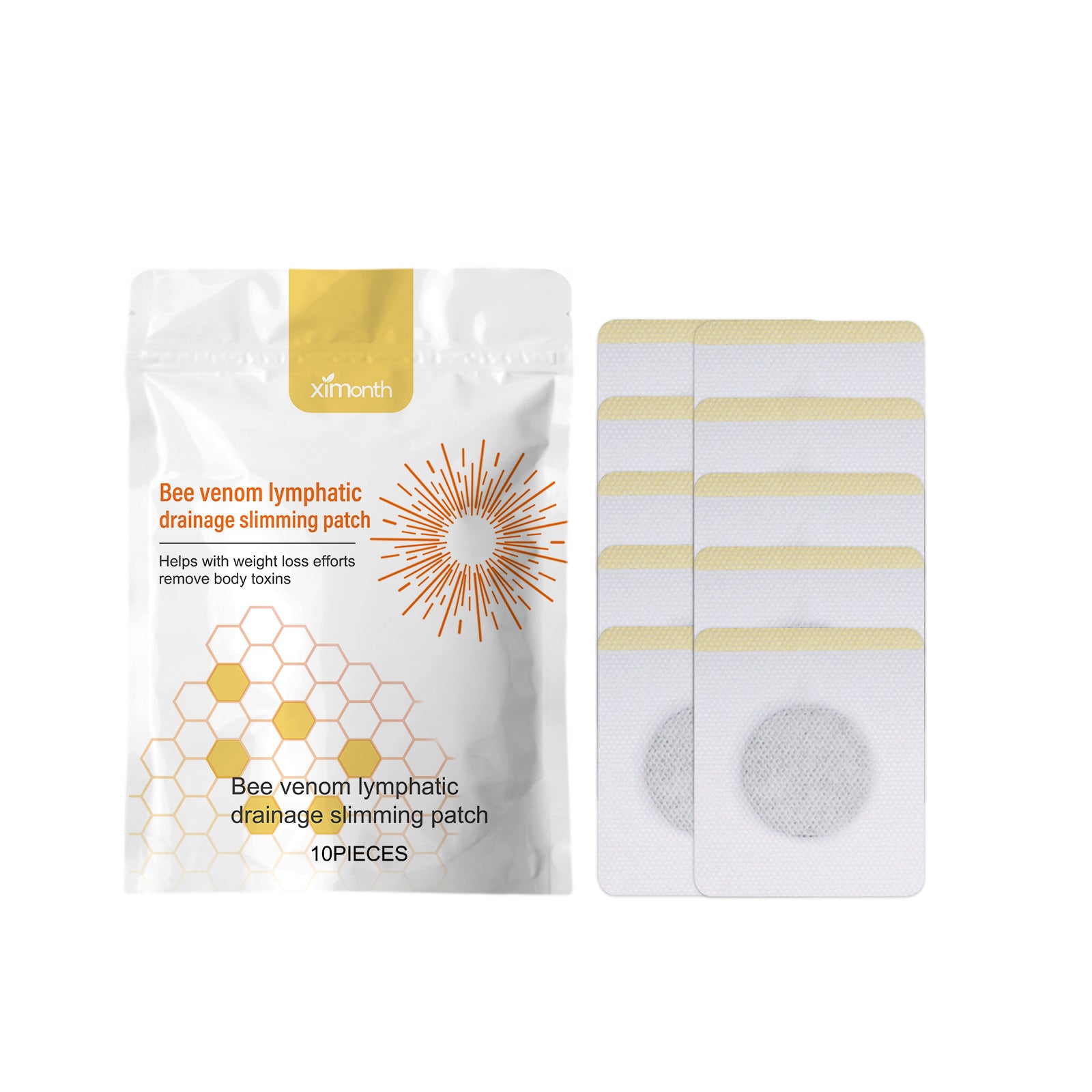 Ximonth Bee Venom Lymphoid Body Shaping Patch, Firming Flab Fat Belly Arms Bye Meat Body Lymph Care Patch default title Health Eprolo https://www.cyberehub.com