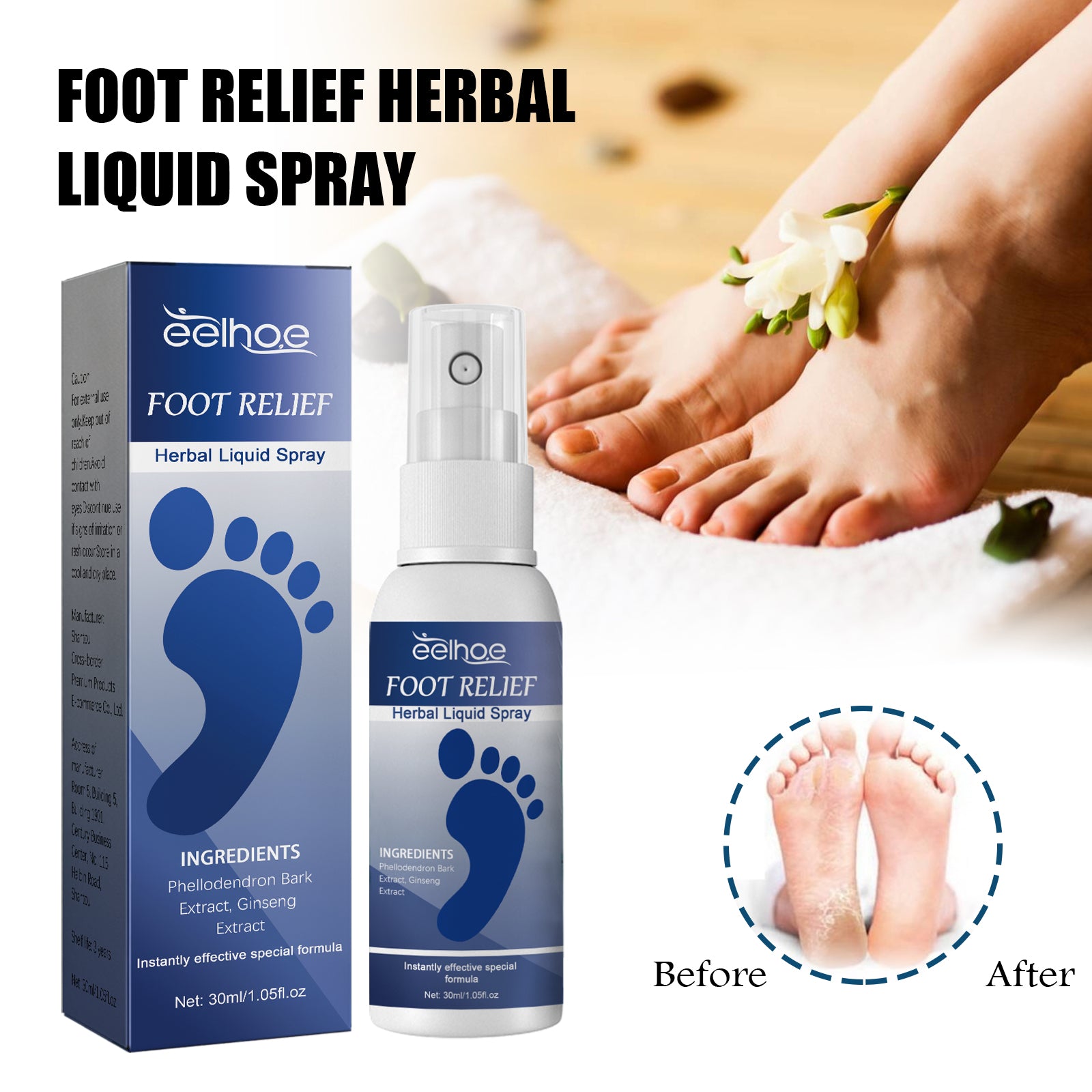 Foot Relief Herbal Liquid Spray, Clean Exfoliating Calluses Anti-Cracking Peeling Foot Moisturizing Spray Health Eprolo https://www.cyberehub.com
