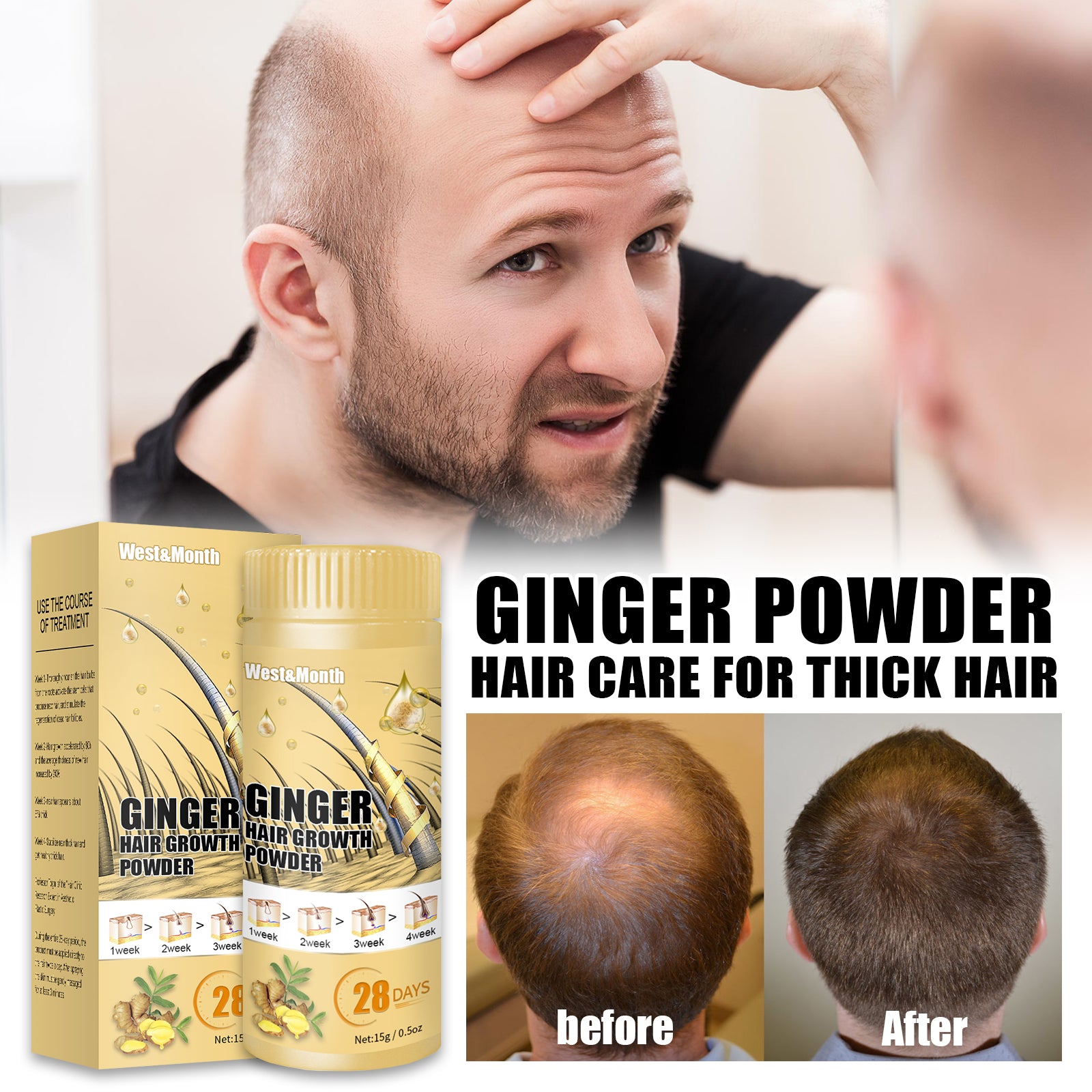 Ginger Powder, Hair Root Treatment Moisturizes and thickens hair, Strengthens and prevents hair loss Health Eprolo https://www.cyberehub.com
