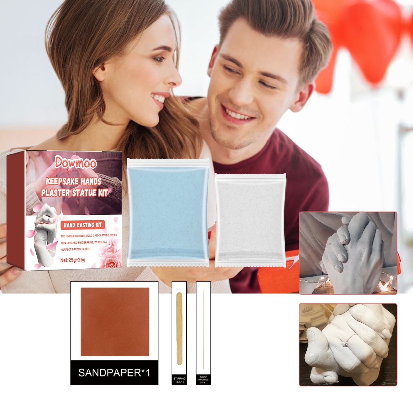 Dowmoo Hand Casting Kit, Three-Dimensional Hand Model Plaster Clone Model Homemade Commemorative Gift Crafts Health Eprolo https://www.cyberehub.com