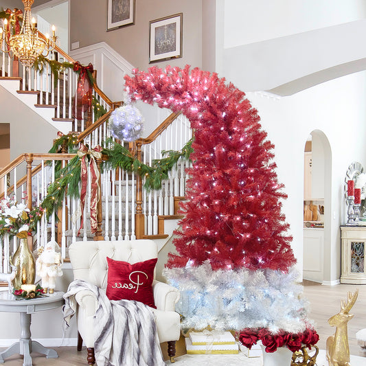 6FT Hinged Fir Artificial Fir Bent Top Christmas Tree, Xmas Tree Bendable Santa Hat Style Christmas Tree Holiday Decoration,1250 Lush Branch Tips, 300 LED Lights X-mas Furniture Giga Giga https://www.cyberehub.com