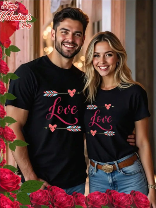 Love Valentine'S Day T-Shirt, Couple T-Shirt, Couple Christmas, Fashion Casual T-Shirt, Short-Sleeved T-Shirt Apparel/Shirt/Graphic Shirt SNULLO https://www.cyberehub.com