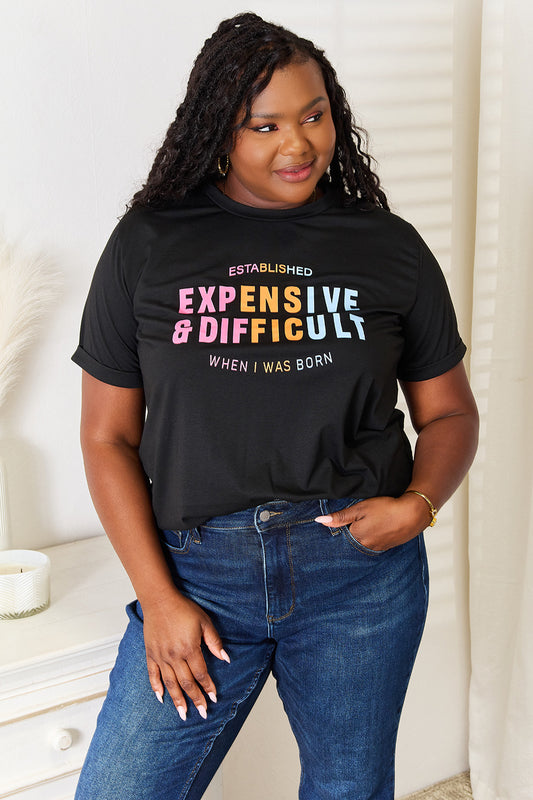 Simply Love Slogan Graphic Cuffed Sleeve T-Shirt Black Apparel/Tops Mother's Day Sale Ship from USA Simply Love TikTok Tops Trendsi USPS Walmart Walmart Apparel Trendsi https://www.cyberehub.com