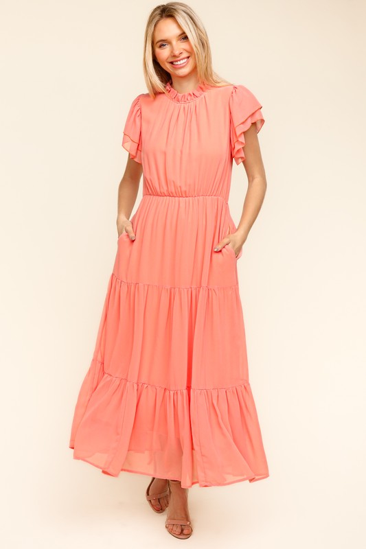 Haptics Full Size Tiered Frill Mock Neck Short Sleeve Dress Apparel Apparel Haptics Ship from USA TikTok Trendsi Trendsi https://www.cyberehub.com