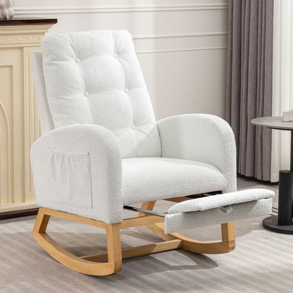 Accent Rocking Chair with Footrest High Back Rubber Wood Rocking Legs Bedroom Living Space 26.77D X 38.36W X 39.76H Inch Giga GNJ Home Home & Garden Walmart Giga https://www.cyberehub.com