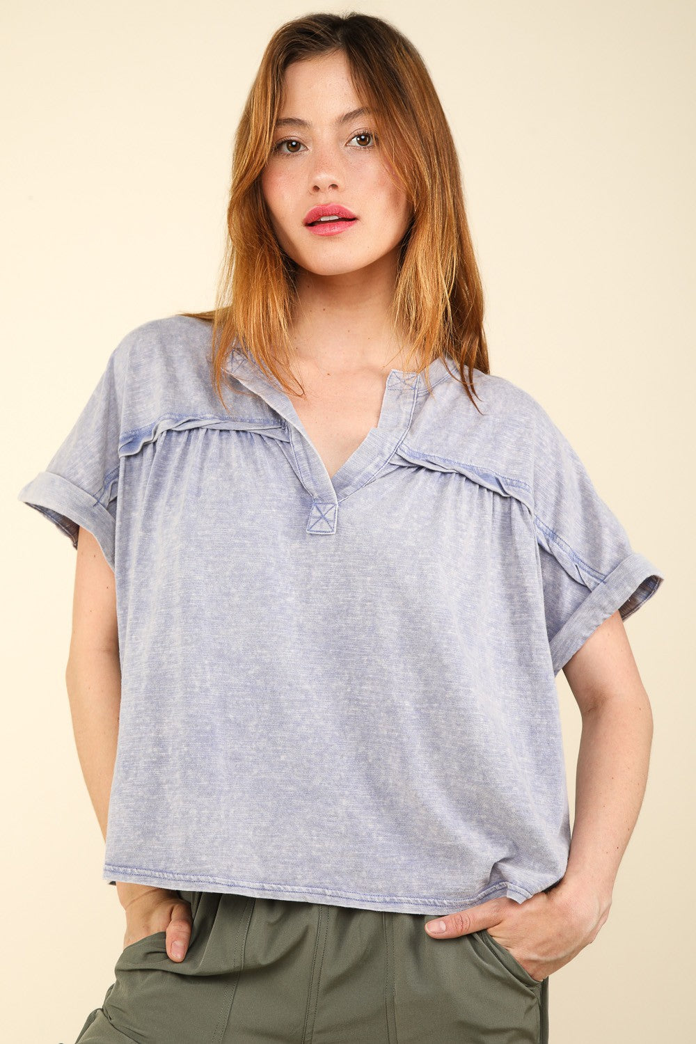 VERY J Nochted Short Sleeve Washed T-Shirt Denim Tops/Jackets/Sweaters Clothing Tops Ship from USA TikTok Trendsi USPS VERY J Walmart Trendsi https://www.cyberehub.com