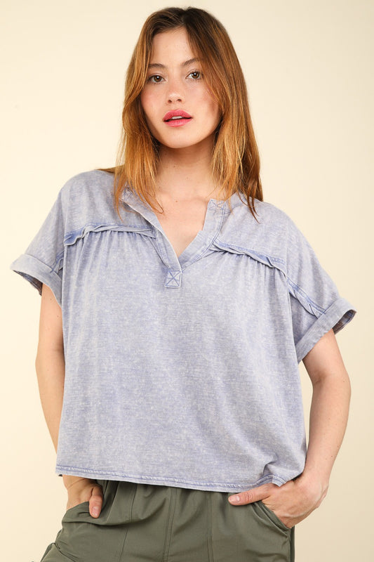 VERY J Nochted Short Sleeve Washed T-Shirt Denim Tops/Jackets/Sweaters Clothing Tops Ship from USA TikTok Trendsi USPS VERY J Walmart Trendsi https://www.cyberehub.com