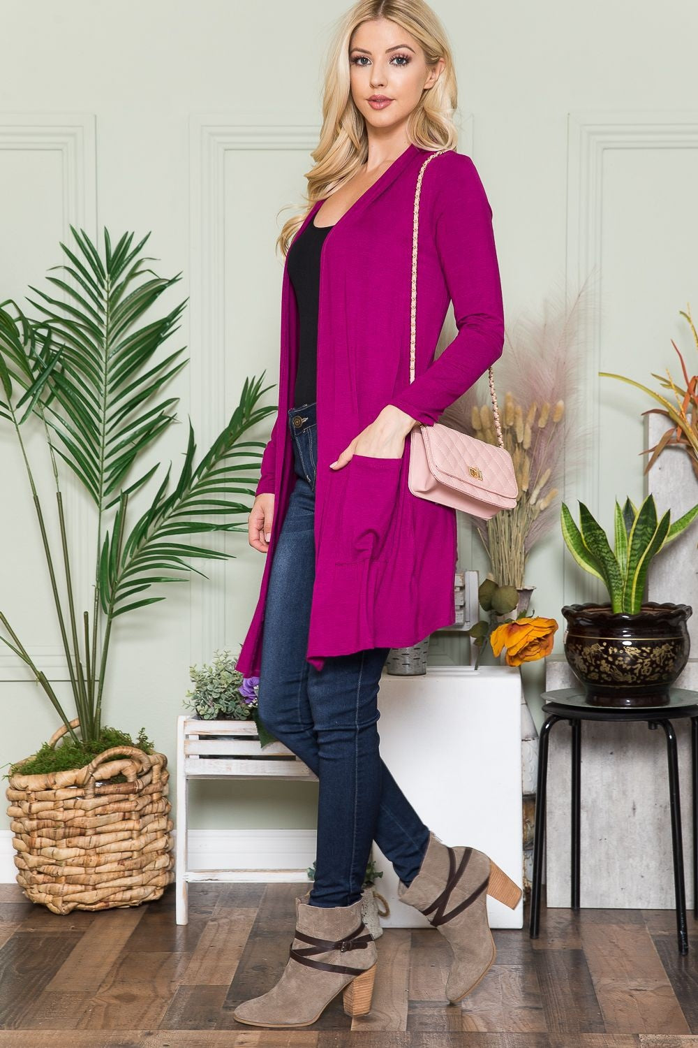 Celeste Full Size Open Front Cardigan with Pockets Shirt Apparel Celeste Clothing Tops Ship from USA Shirts USA Women Trendsi https://www.cyberehub.com