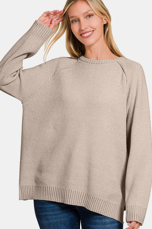 Zenana Side Slit Raglan Sleeve Sweater Tops/Jackets/Sweaters Clothing Tops Ship from USA TikTok Trendsi USPS Walmart Zenana Trendsi https://www.cyberehub.com