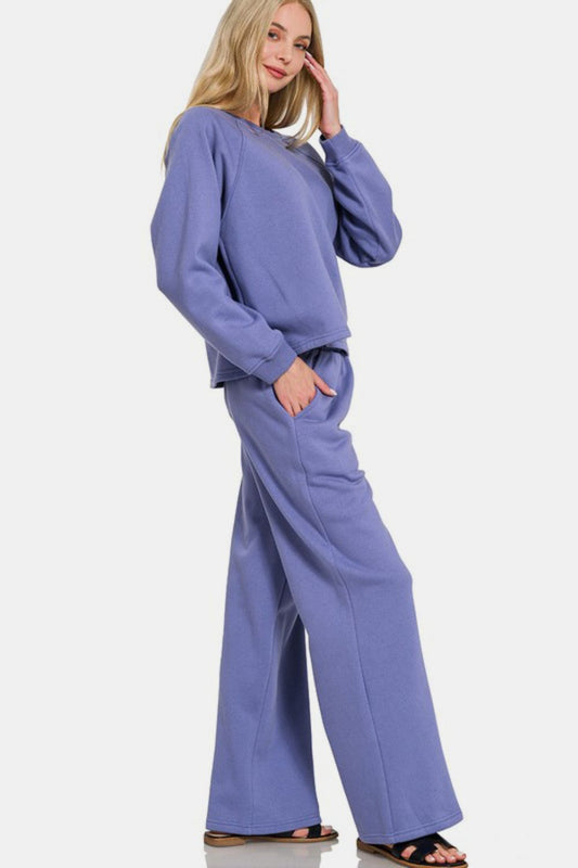 Zenana Round Neck Raglan Sleeve Top and Elastic Waist Pants Set Apparel/Tops Ship from USA TikTok Tops Trendsi USPS Walmart Walmart Apparel Zenana Trendsi https://www.cyberehub.com