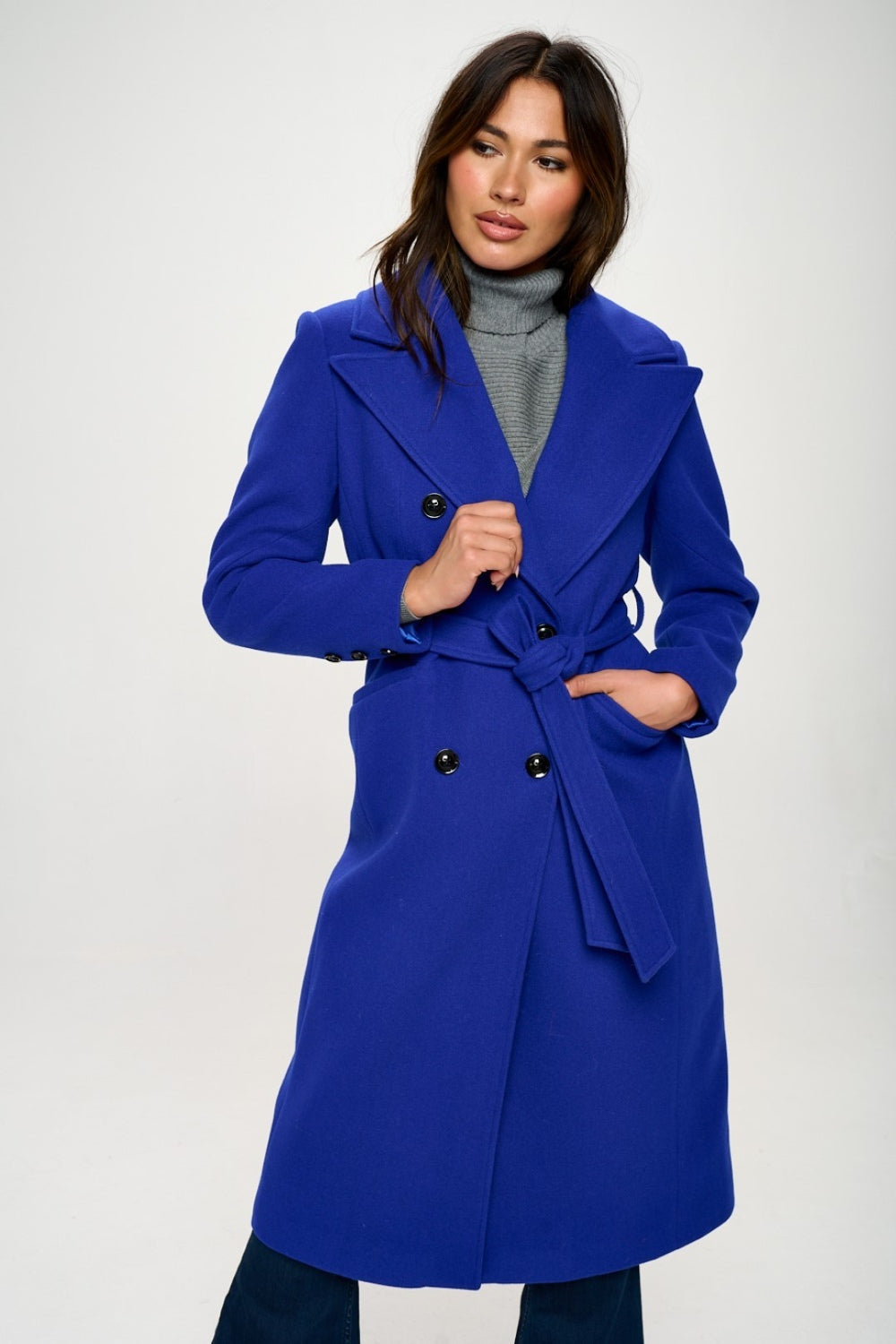 Coalition LA Double-Breasted Longline Coat with Belt Shirt Apparel Clothing Tops Coalition LA Ship from USA Shirts USA Women Trendsi https://www.cyberehub.com