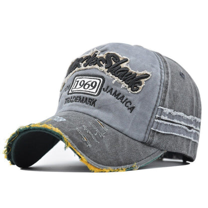 Ripped Retro Duck Tongue Stitching Letters Baseball Hat Apparel/Hat CJ Hat Ship From China CJ https://www.cyberehub.com