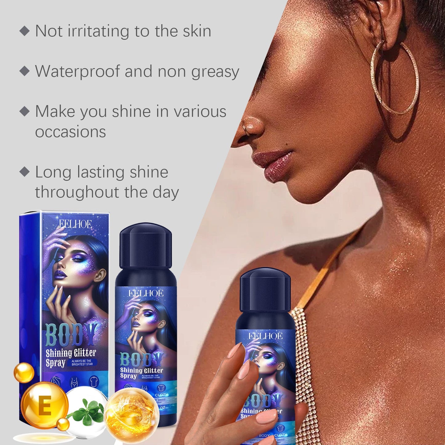 Eelhoe Highlighter Glitter Spray Glitter Spray Highlighter Spray Natural Stereoscopic Long Lasting Glitter Health & Beauty Health & Beauty Under 10 UniversalMaax https://www.cyberehub.com