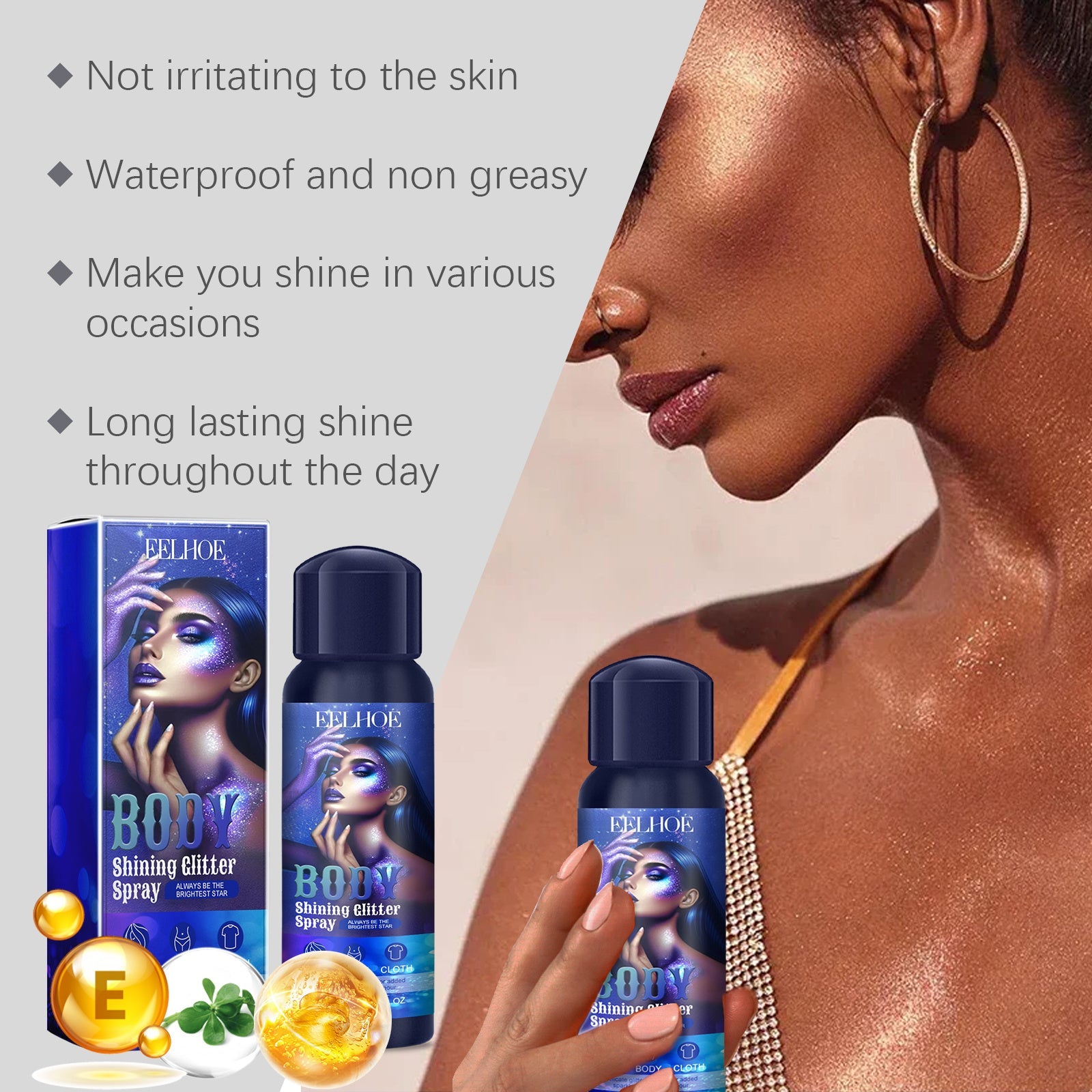 Eelhoe Highlighter Glitter Spray Glitter Spray Highlighter Spray Natural Stereoscopic Long Lasting Glitter Health & Beauty Health & Beauty Under 10 UniversalMaax https://www.cyberehub.com