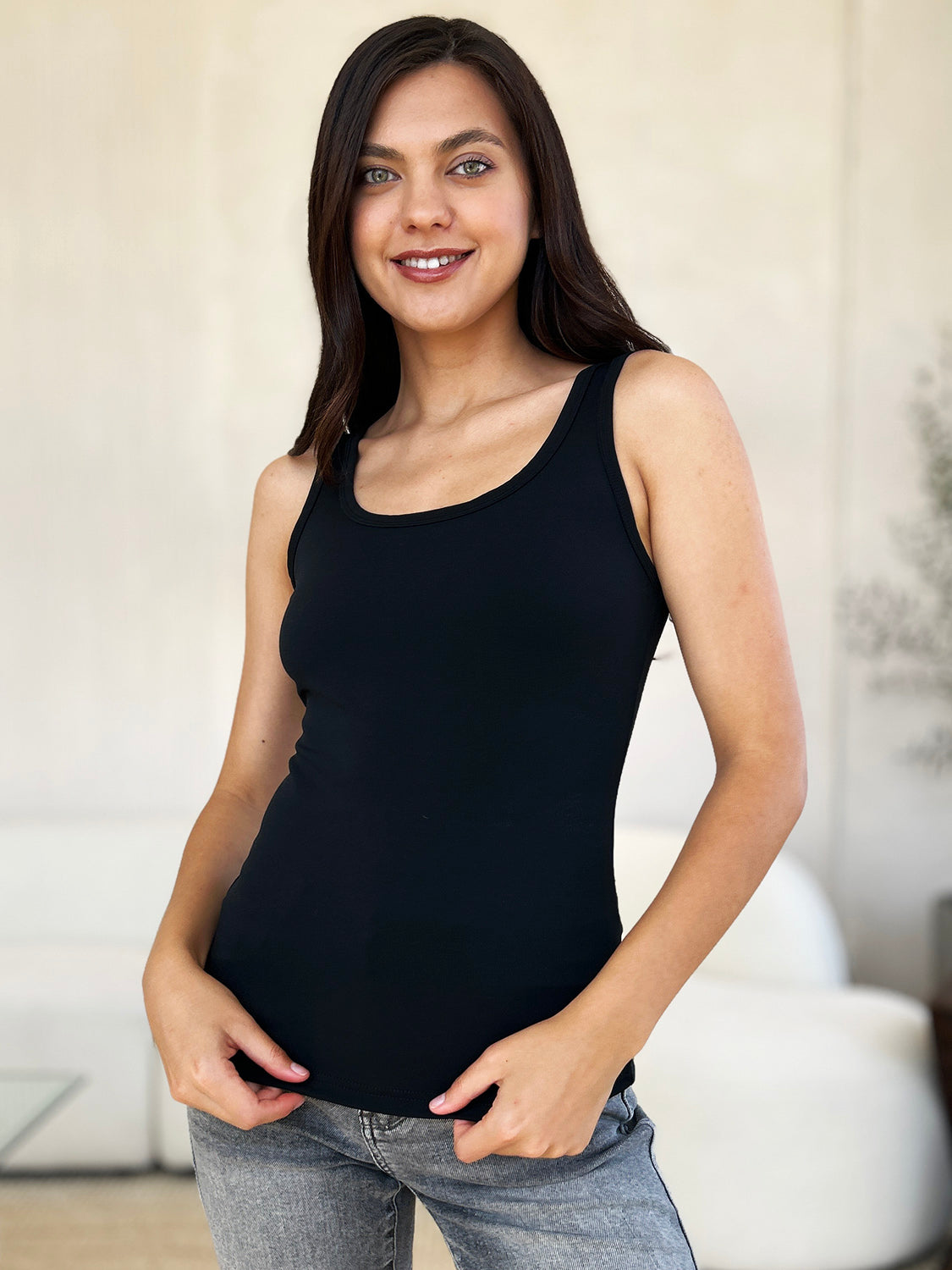 Basic Bae Full Size Square Neck Wide Strap Tank Apparel/Tops Basic Bae Ship from USA TikTok Tops Trendsi USPS Walmart Walmart Apparel Trendsi https://www.cyberehub.com