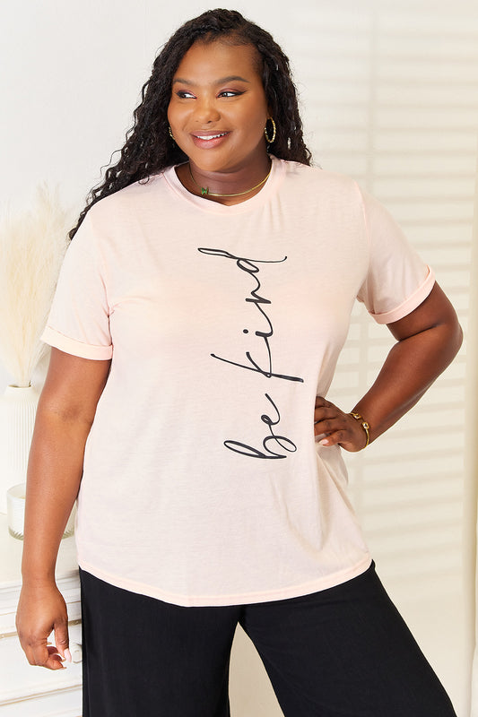 Simply Love BE KIND Graphic Round Neck T-Shirt Watermelon pink Apparel/Tops Memorial Day Sale Ship from USA Simply Love TikTok Tops Trendsi USPS Walmart Walmart Apparel Trendsi https://www.cyberehub.com