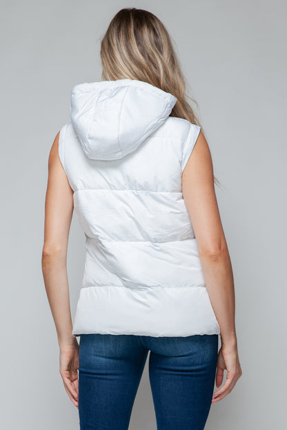 Snobbish Snap and Zip Closure Hooded Vest Shirt Apparel Clothing Tops Ship from USA Shirts Snobbish USA Women Trendsi https://www.cyberehub.com