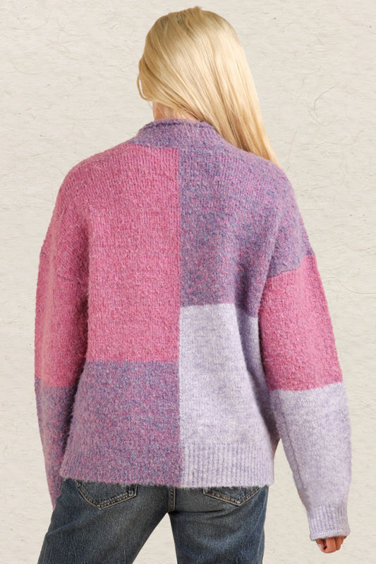 VERY J Color Block Mock Neck Drop Shoulder Sweater Shirt Apparel Clothing Tops price-change-job-active Ship from USA Shirts USA VERY J Women Trendsi https://www.cyberehub.com