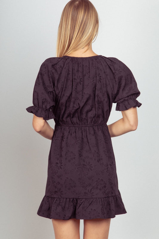 VERY J Floral Textured Woven Ruffled Mini Dress Apparel/Dress Dress Memorial Day Sale Ship from USA TikTok Trendsi USPS VERY J Walmart Walmart Apparel Trendsi https://www.cyberehub.com