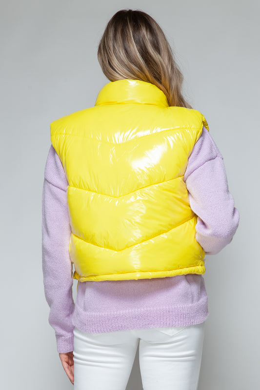 Snobbish Zip Up Turtleneck Shiny Quilted Vest Shirt Apparel Clothing Tops Ship from USA Shirts Snobbish USA Women Trendsi https://www.cyberehub.com