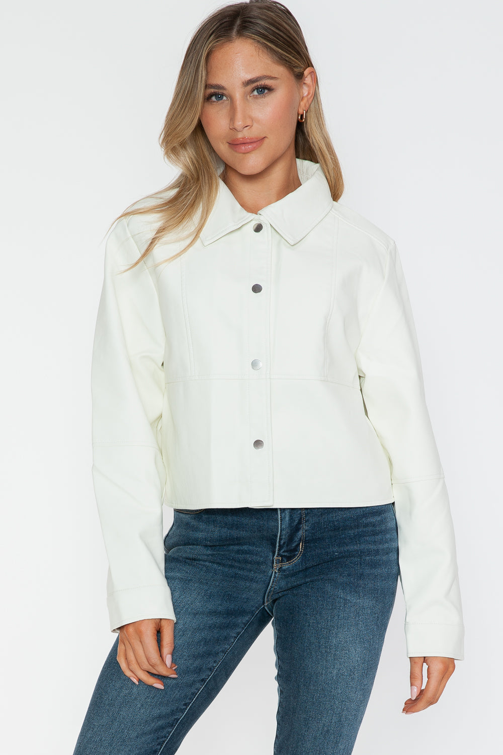 Snobbish Snap Down Long Sleeve PU Leather Jacket Tops/Jackets/Sweaters Clothing Tops Ship from USA Snobbish TikTok Trendsi USPS Walmart Trendsi https://www.cyberehub.com