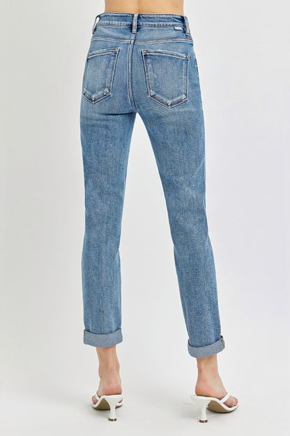 Risen Full Size High Rise Cropped Roll Up Jeans Bottoms Bottoms Clothing Pants RISEN Ship from USA Women Trendsi https://www.cyberehub.com