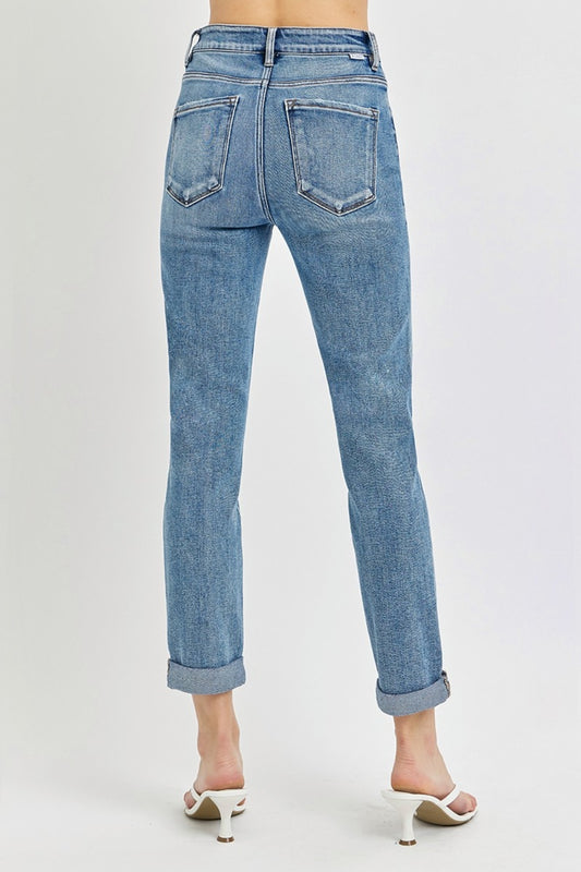 Risen Full Size High Rise Cropped Roll Up Jeans Bottoms Bottoms Clothing Pants RISEN Ship from USA Women Trendsi https://www.cyberehub.com