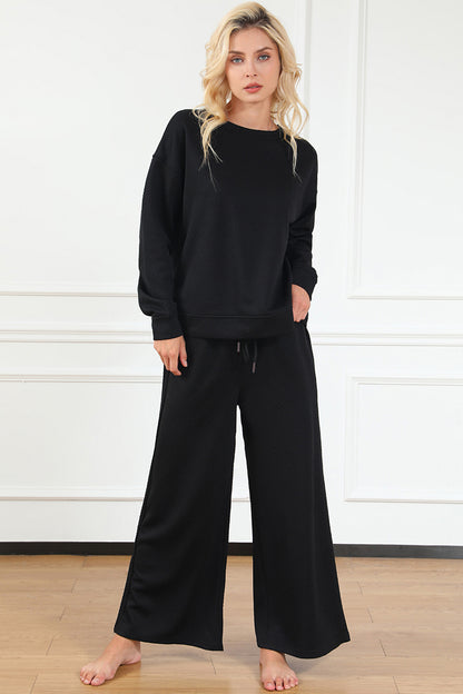 Double Take Full Size Textured Long Sleeve Top and Drawstring Pants Set Black Apparel/Tops Double Take Ship from USA TikTok Tops Trendsi USPS Walmart Walmart Apparel Trendsi https://www.cyberehub.com