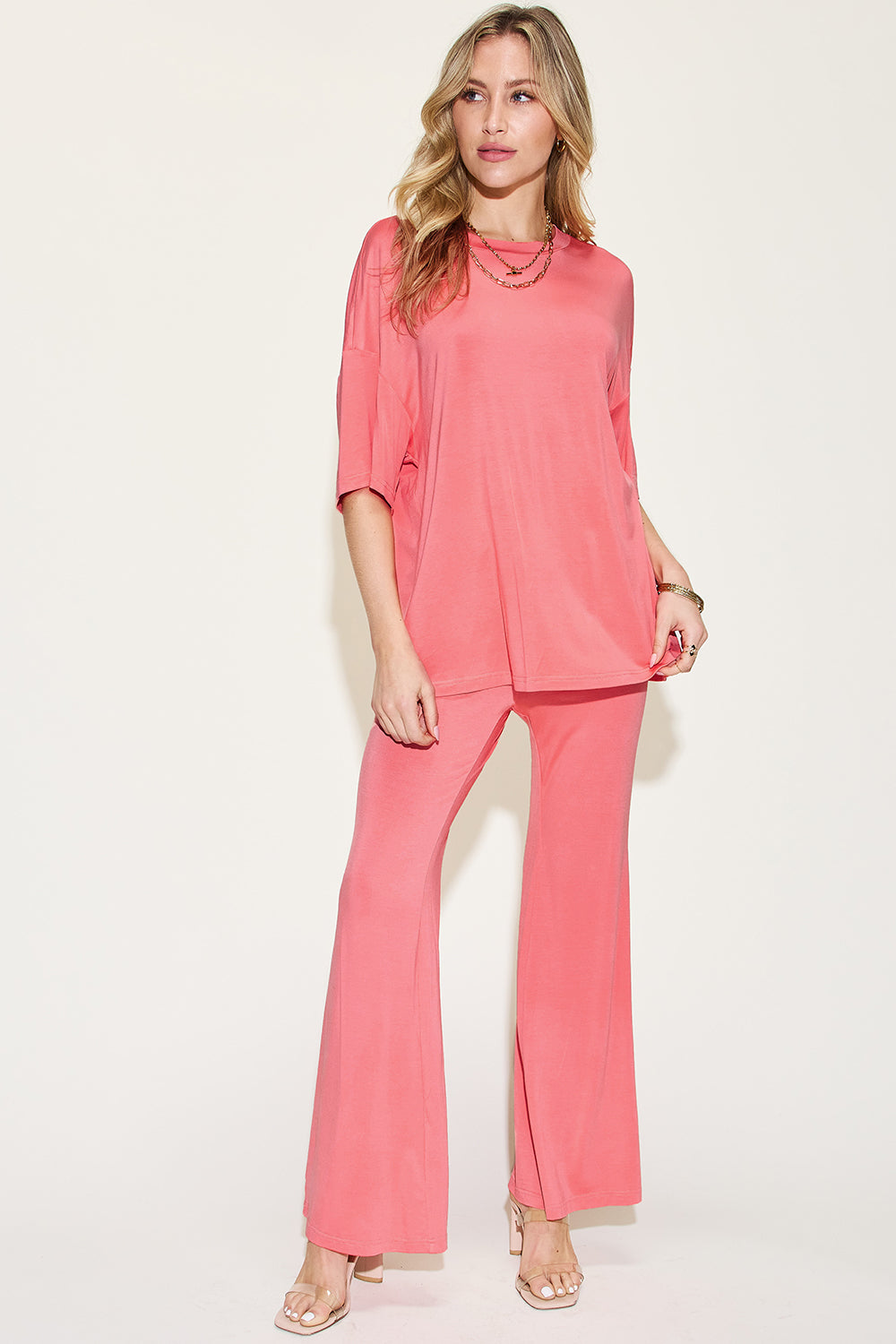 Basic Bae Full Size Bamboo Drop Shoulder T-Shirt and Flare Pants Set Apparel/Tops Basic Bae Ship from USA TikTok Tops Trendsi USPS Walmart Walmart Apparel Trendsi https://www.cyberehub.com