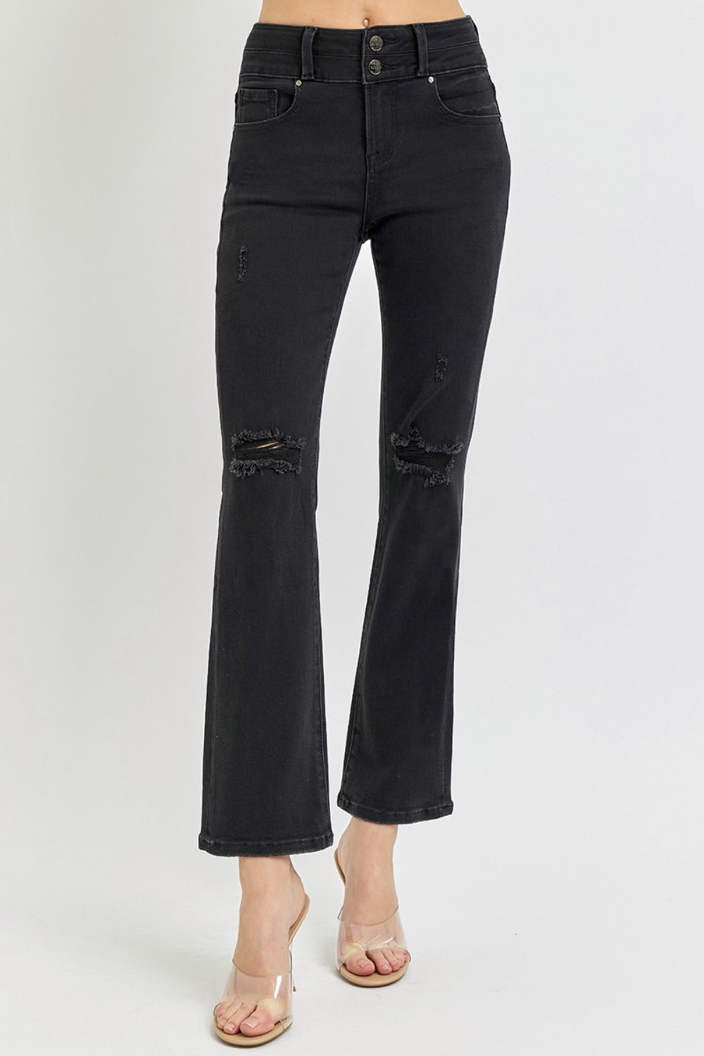 RISEN Full Size High Rise Wide Waistband Ankle Bootcut Jeans Bottoms Bottoms Clothing RISEN Ship from USA Women Trendsi https://www.cyberehub.com