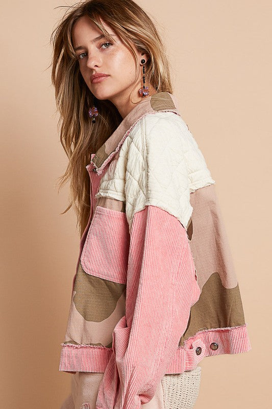 POL Corduroy Jacquard Patchwork Button Up Jacket Apparel Apparel POL Ship from USA TikTok Trendsi Trendsi https://www.cyberehub.com