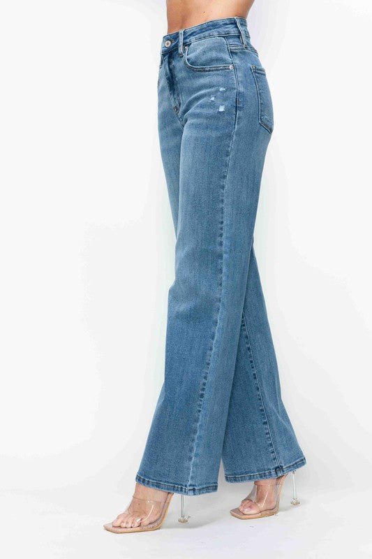bytos Full Size High Rise Wide Leg Jeans with Pockets Apparel Apparel bytos Ship from USA TikTok Trendsi Trendsi https://www.cyberehub.com