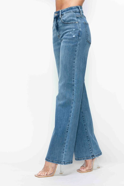 bytos Full Size High Rise Wide Leg Jeans with Pockets Apparel Apparel bytos Ship from USA TikTok Trendsi Trendsi https://www.cyberehub.com