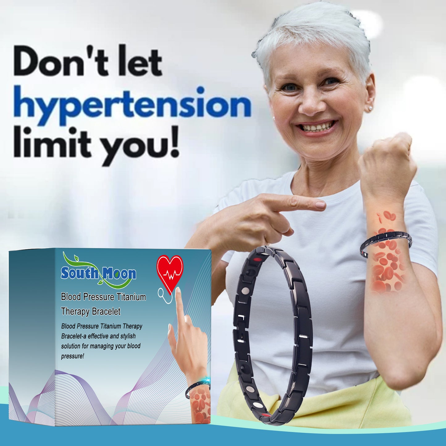 Blood Pressure Titanium Therapy Bracelet, Lightheadedness Relief Body Discomfort Capsule Body Care Bracelet SOUTH MOON eprolo https://www.cyberehub.com
