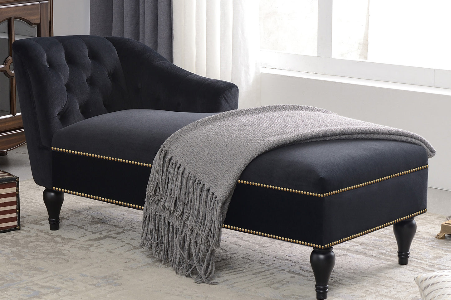 [New+Video] 58''Velvet Chaise Lounge,Button Tufted Right Arm Facing Lounge Chair with Nailhead Trim & Solid Wood Legs for Living Room or Office,Sleeper Lounge Sofa (New style of WF284880AAB) Giga GNJ Home Home & Garden Sofa Walmart Giga https://www.cyberehub.com