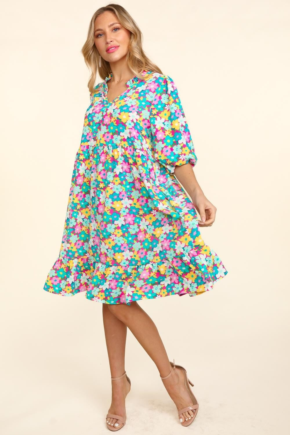 Haptics Bubble Sleeve Floral Ruffled Dress Apparel/Dress Dress Haptics Ship from USA TikTok Trendsi USPS Walmart Walmart Apparel Trendsi https://www.cyberehub.com