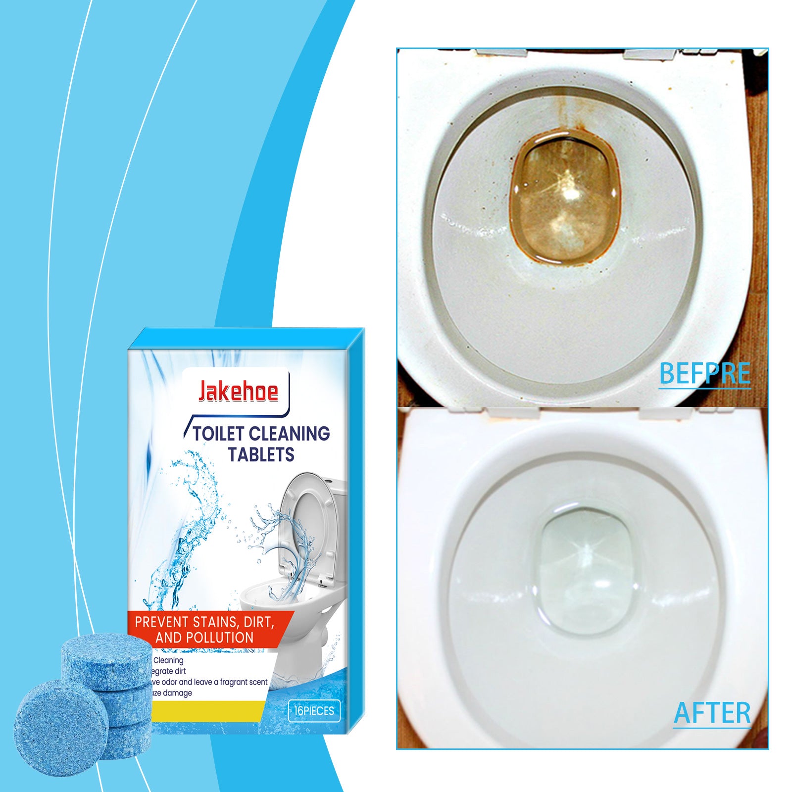 Jakehoe Toilet Cleaning Sheet, Toilet Smell, Stain And Scale Cleaning Bubble Cleaning Sheet Home & Garden Home Goods Eprolo https://www.cyberehub.com