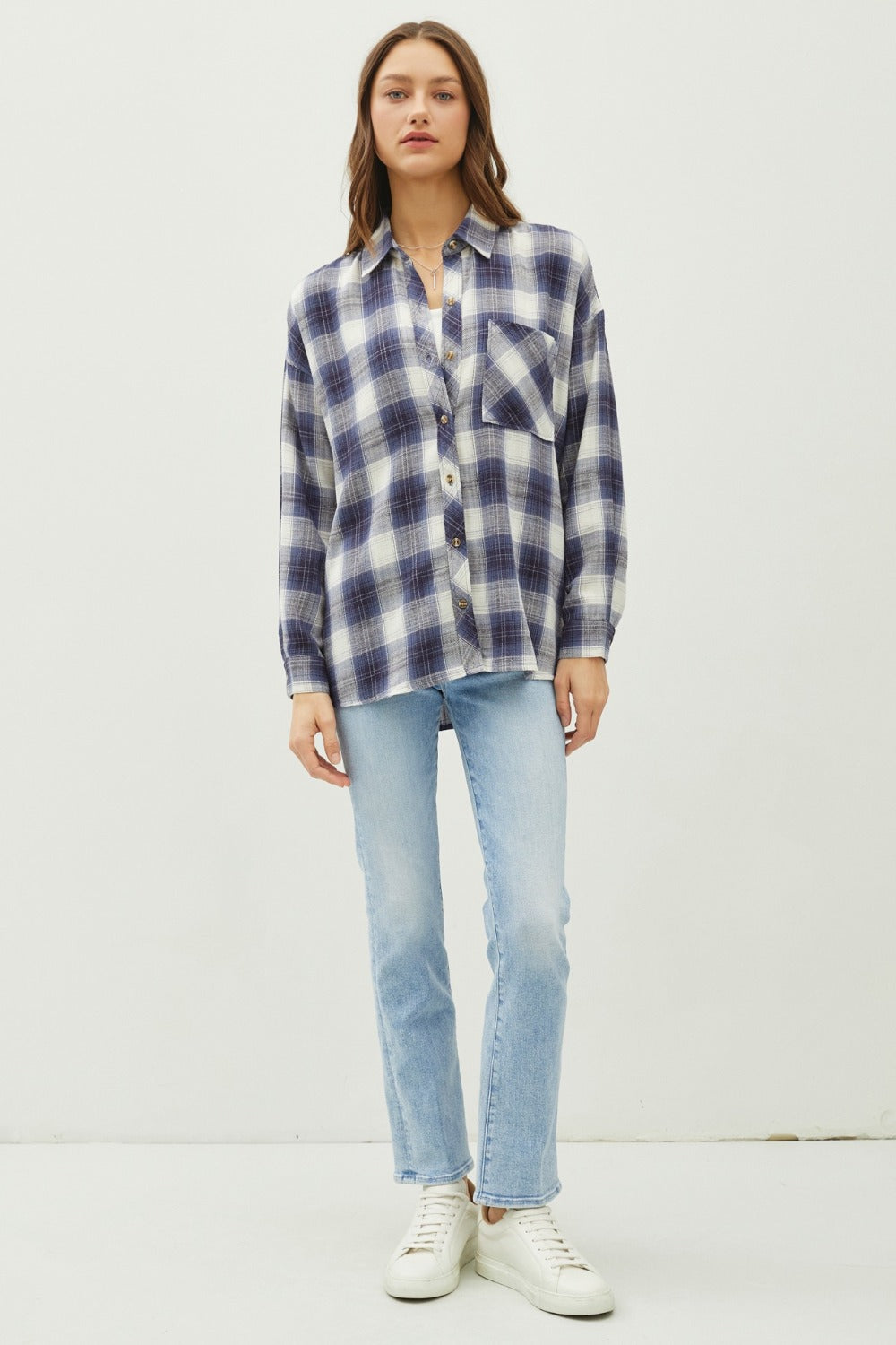 Be Cool Plaid Flannel Button Down Shirt with Chest Pocket Apparel/Tops BE COOL Ship from USA TikTok Tops Trendsi USPS Walmart Walmart Apparel Trendsi https://www.cyberehub.com