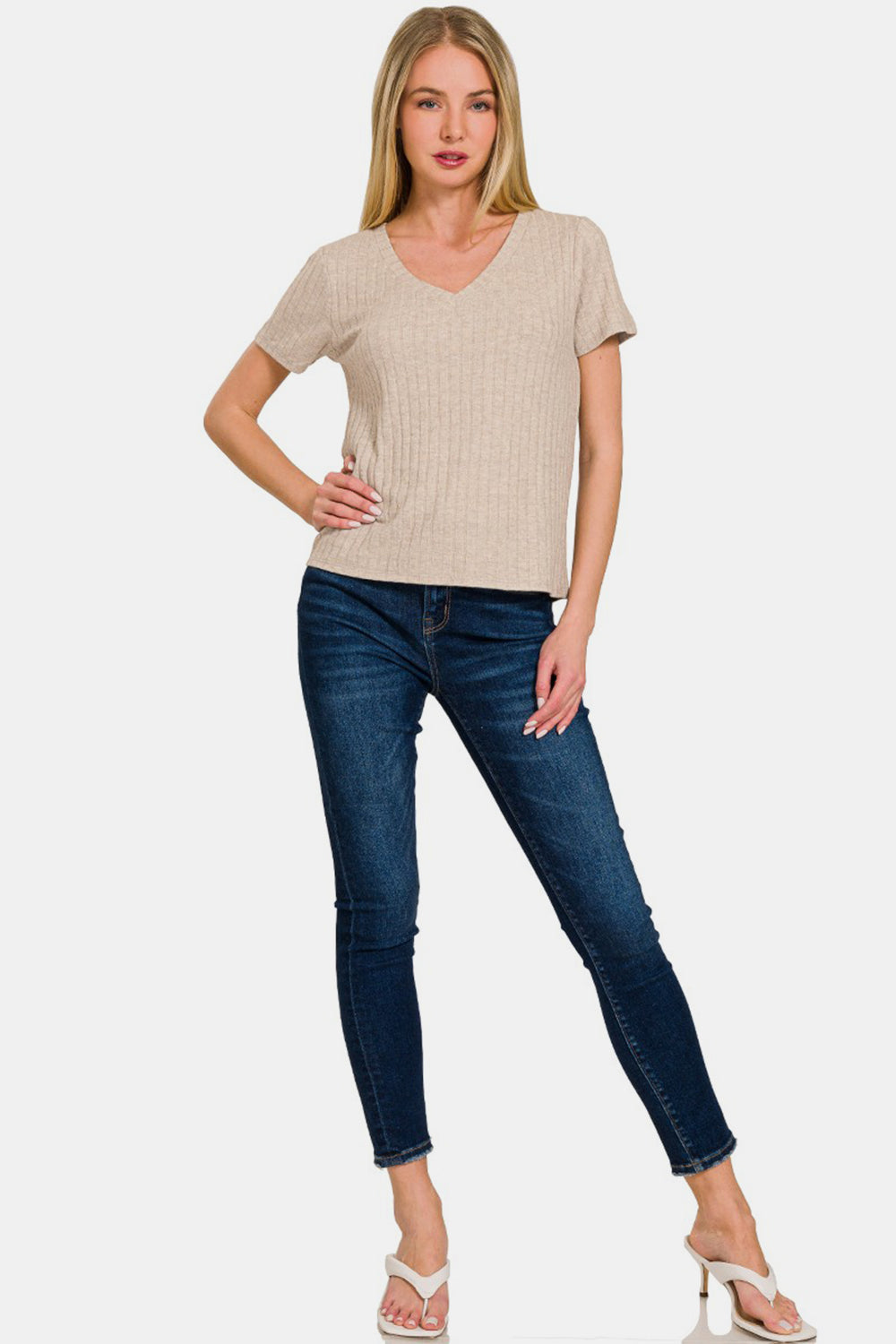 Zenana Ribbed Short Sleeve T-Shirt Tops/Jackets/Sweaters Clothing Tops Ship from USA TikTok Trendsi USPS Walmart Zenana Trendsi https://www.cyberehub.com
