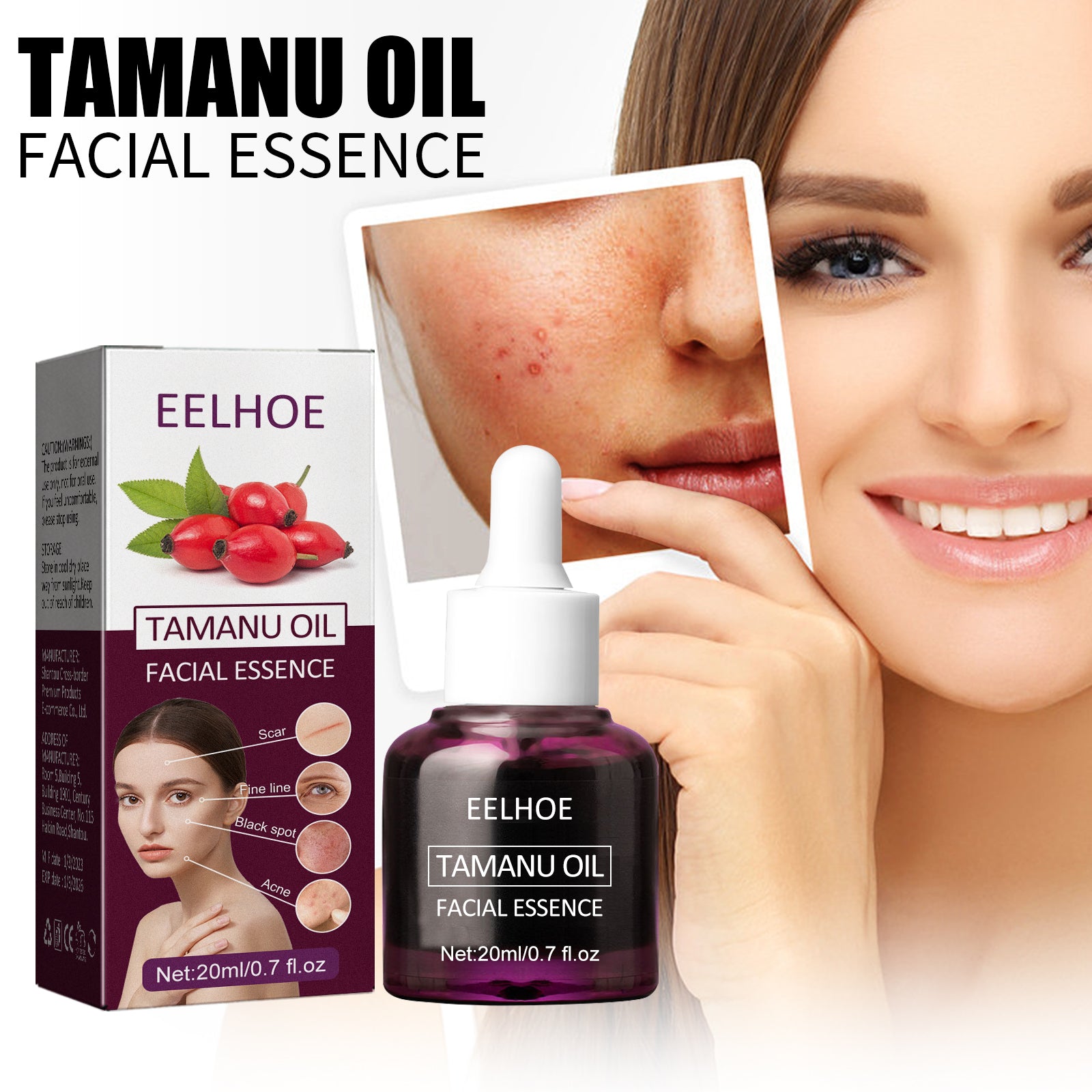Tamanu Facial Oil, Relieves Acne Marks Fine Lines Moisturizes and Firms Skin Essential Oil default title Health Eprolo https://www.cyberehub.com