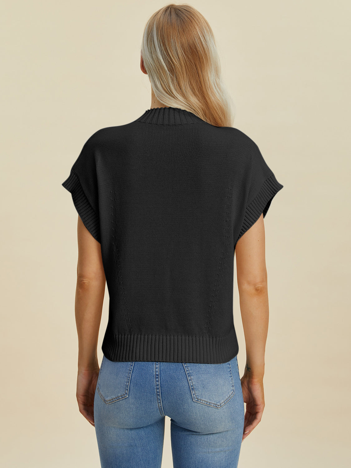 Double Take Full Size Mock Neck Short Sleeve Sweater Shirt Apparel Clothing Tops Double Take Ship from USA Shirts USA Women Trendsi https://www.cyberehub.com