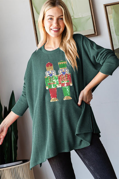 Heimish Sequin Nutcracker Long Sleeve Ribbed Top Hunter Green Tops/Jackets/Sweaters Clothing Tops Heimish Ship from USA TikTok Trendsi USPS Walmart Trendsi https://www.cyberehub.com