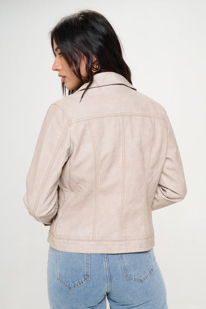 Coalition LA Button Down Cargo Vegan Leather Shacket Shirt Apparel Clothing Tops Coalition LA Ship from USA Shirts USA Women Trendsi https://www.cyberehub.com